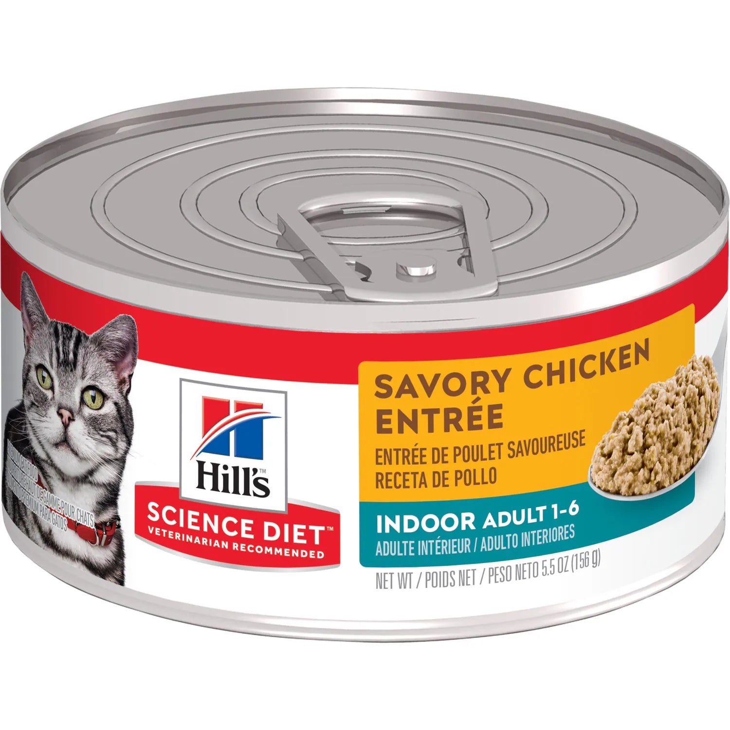 large-capacity automatic feeder-Hill's Science Diet Adult Indoor Canned Cat Food, Savory Chicken Entrée (5.5 oz x 24 cans)