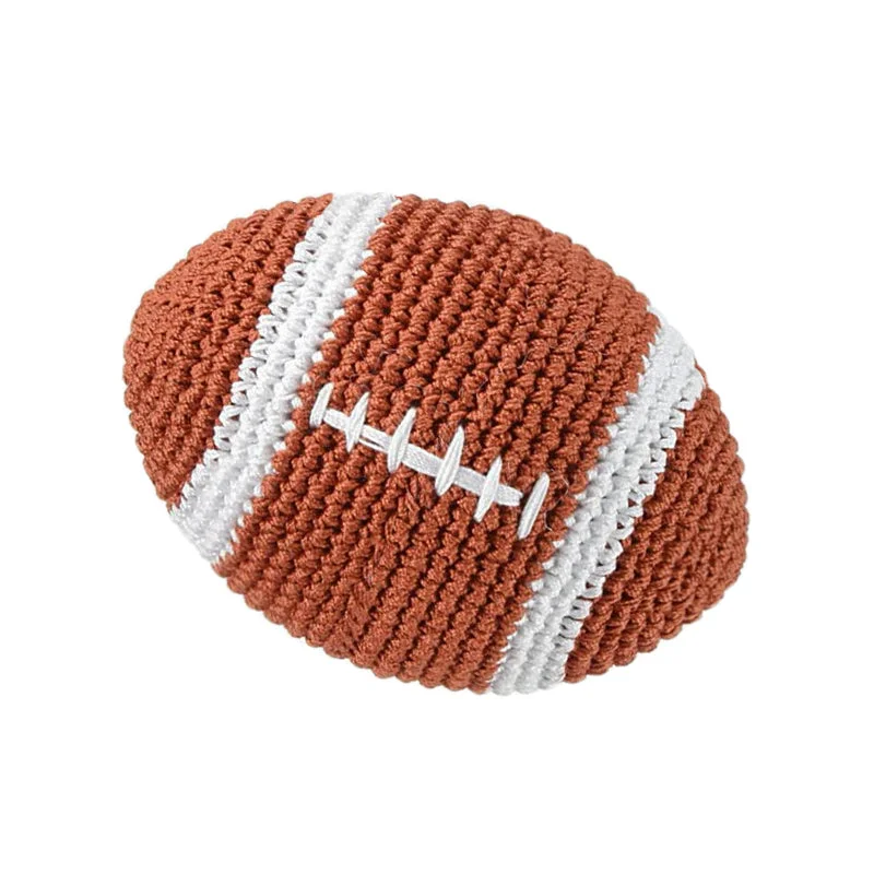 glow-in-the-dark pet collar-Crochet Football Dog Toy