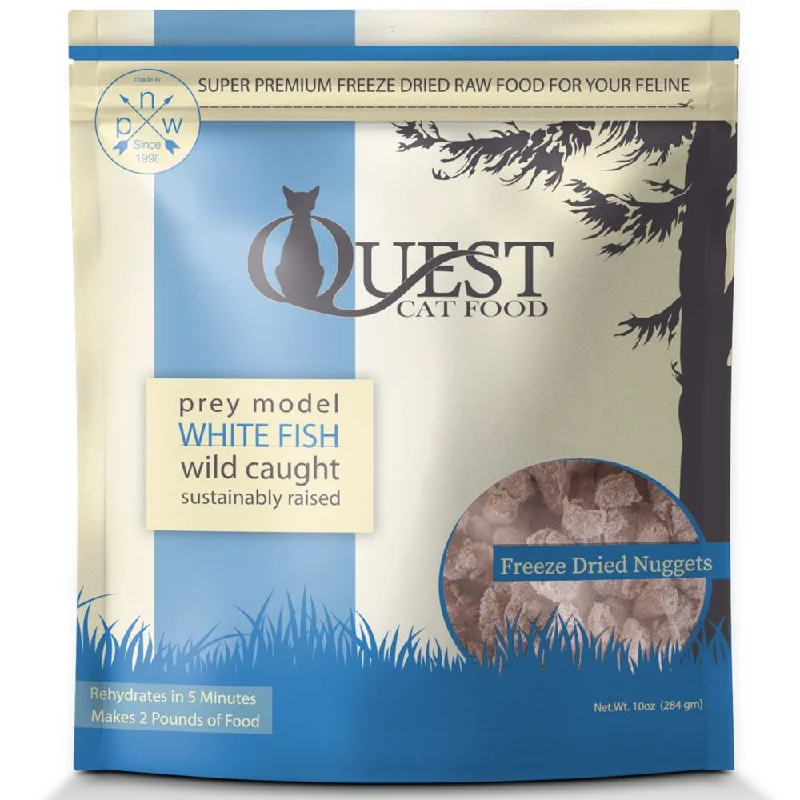 pet-safe disinfectant wipes-Quest Prey Model White Fish Recipe Grain-Free Freeze-Dried Raw Cat Food 10oz